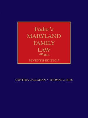 cover image of Fader's Maryland Family Law